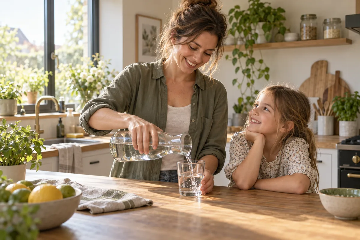 Scène du quotidien à la maison autour de l’eau — photo d’illustration