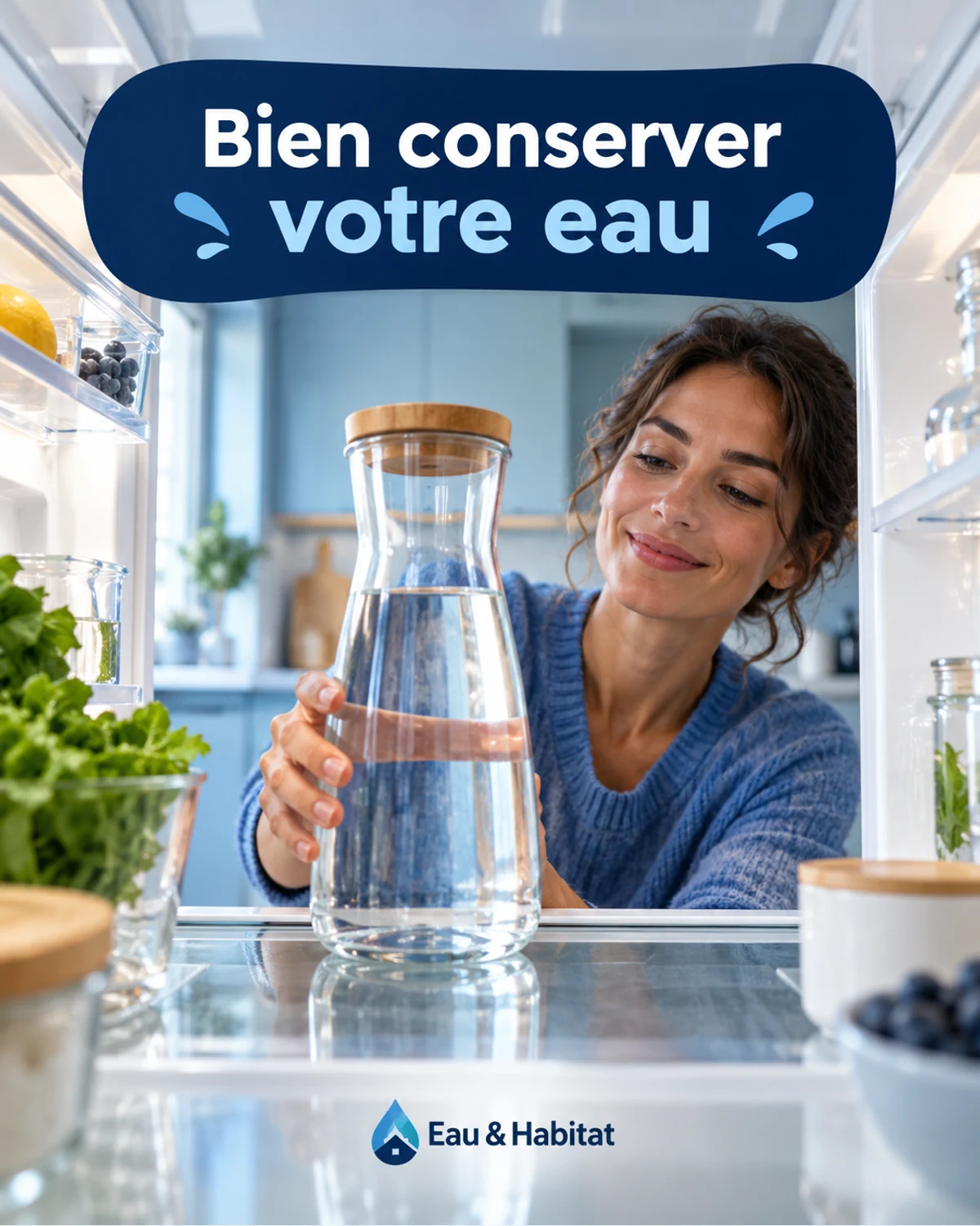 Comment conserver l’eau du robinet dans une carafe ? — illustration pédagogique