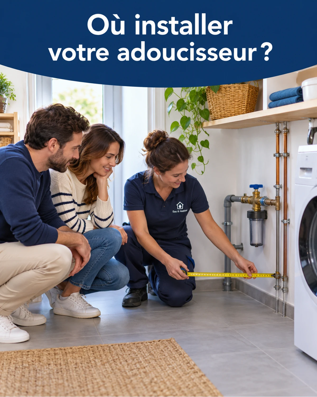 Où installer un adoucisseur dans une maison ? — illustration pédagogique
